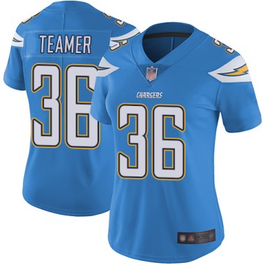 Los Angeles Chargers NFL Football Roderic Teamer Electric Blue Jersey Women Limited #36 Alternate Vapor Untouchable->women nfl jersey->Women Jersey